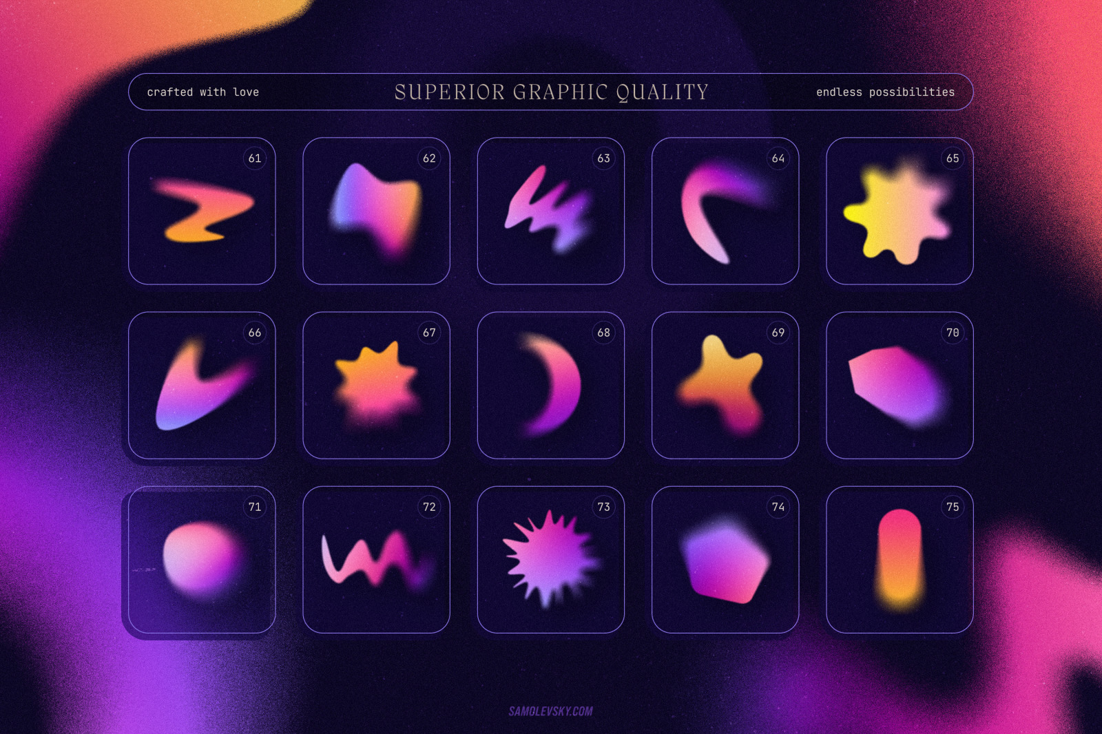 Blurry gradient shapes collection