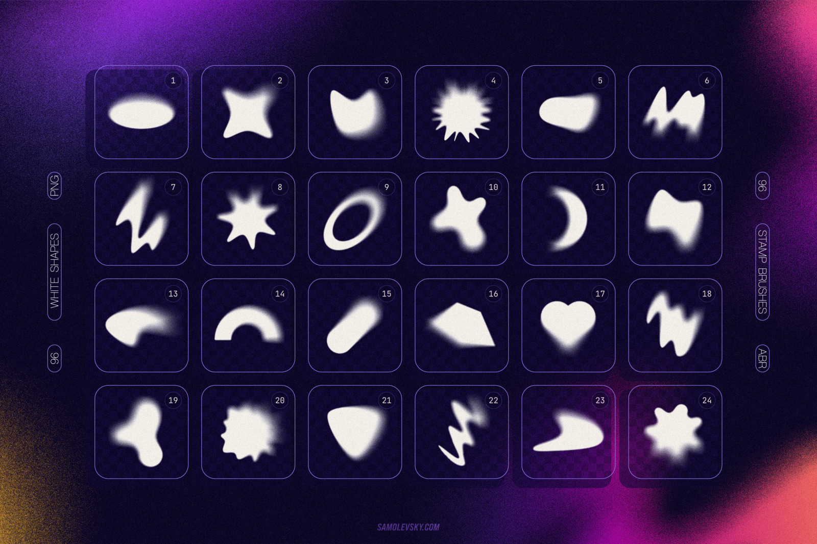 Blurry gradient shapes collection