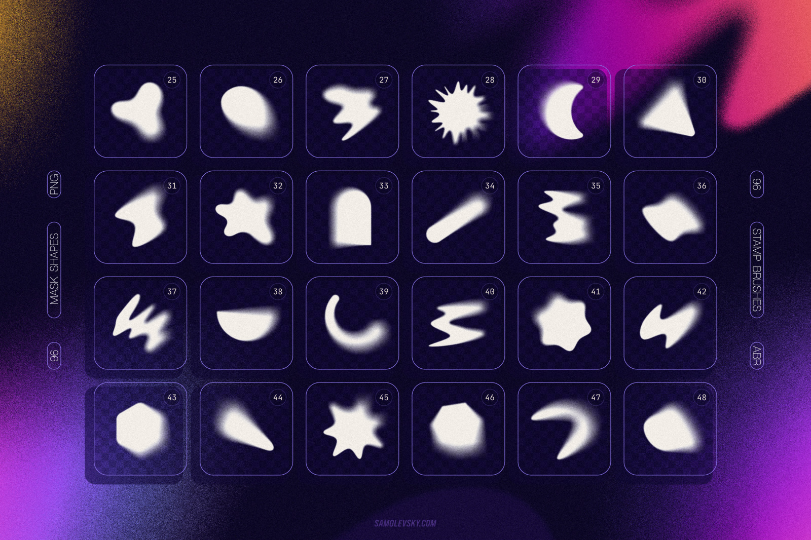 Blurry gradient shapes collection