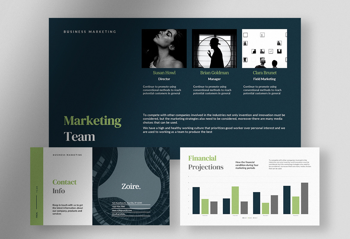 Zoire - Teal Architectural Marketing Strategy Presentation Template