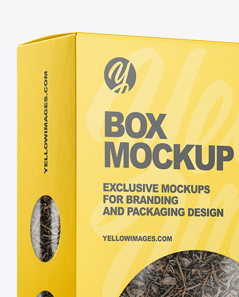 Paper Box with Black Tea Mockup