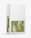 Paper Box with Green Peas Mockup