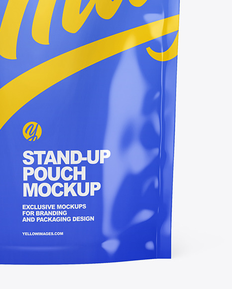 Glossy Stand Up Pouch W/ Zipper Mockup