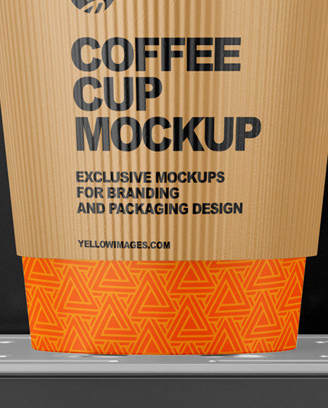 Matte Coffee Cup with Holder and Cofee Machine Mockup