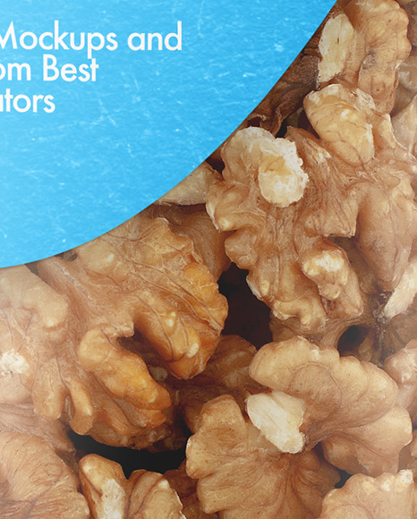 Kraft Stand-up Pouch with Walnuts Mockup