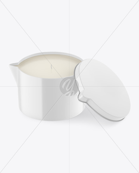 Opened Glossy Candle Mockup
