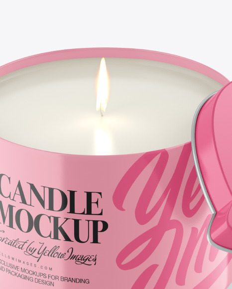 Opened Glossy Candle Mockup