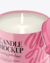 Opened Glossy Candle Mockup