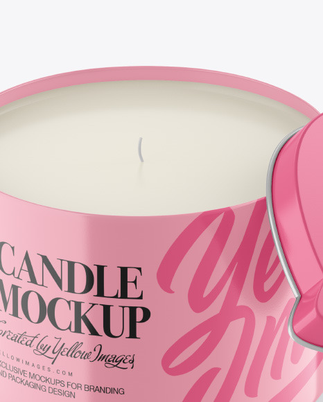 Opened Glossy Candle Mockup