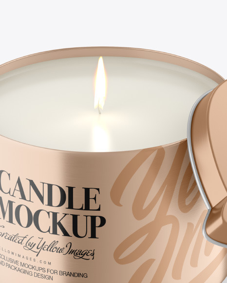 Opened Metallic Candle Mockup