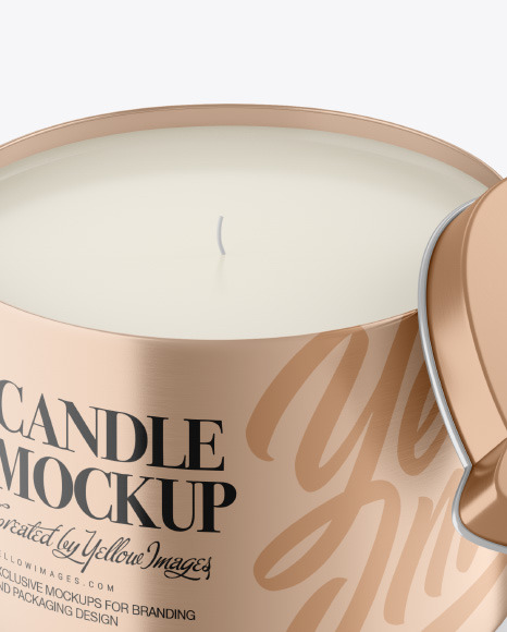 Opened Metallic Candle Mockup