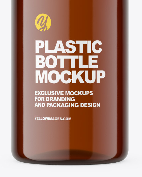 Amber Bottle with Pump Mockup