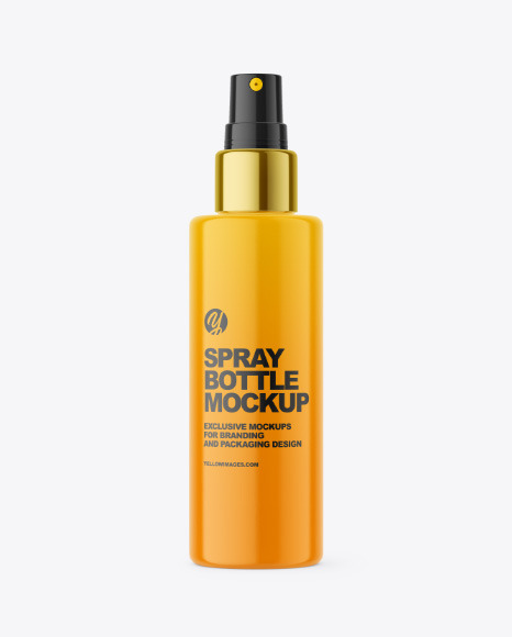 Glossy Plastic Spray Bottle Mockup - Mist spray bottle mockup