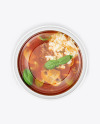 Plastic Bowl With Tomato Soup Mockup