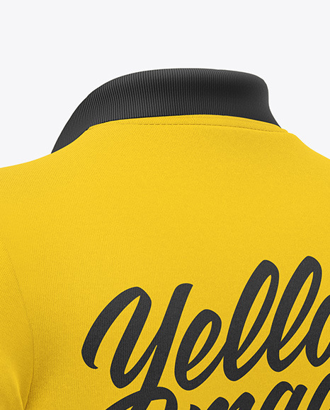 Polo Shirt Mockup - Back Half Side View