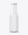 Glass Bottle with Glossy Label Mockup