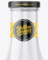Glass Bottle with Red Sauce and Glossy Label Mockup