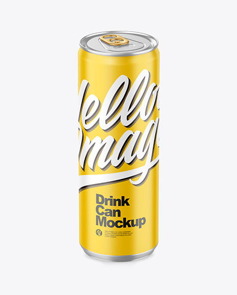 355ml Metallic Drink Can w/ Matte Finish Mockup