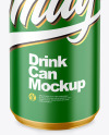 355ml Metallic Drink Can w/ Matte Finish Mockup