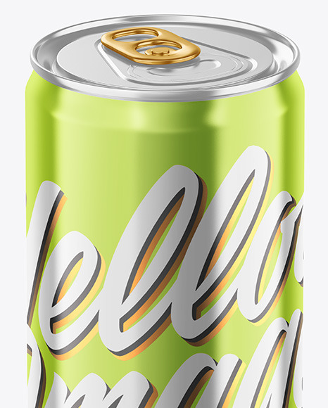 355ml Glossy Metallic Drink Can Mockup