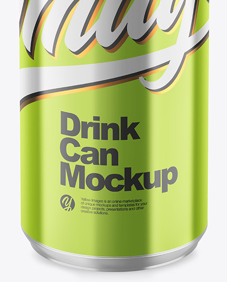 355ml Glossy Metallic Drink Can Mockup