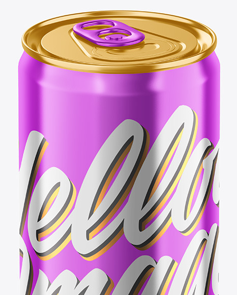 355ml Glossy Metallic Drink Can Mockup