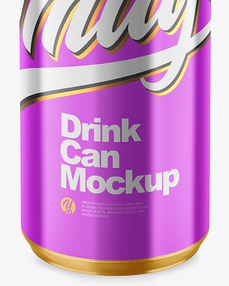 355ml Glossy Metallic Drink Can Mockup