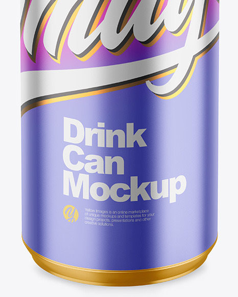 355ml Matte Metallic Drink Can Mockup