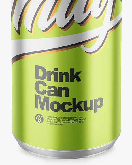 355ml Matte Metallic Drink Can Mockup