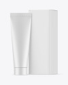 Matte Cosmetic Tube w/ Box Mockup