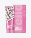 Matte Cosmetic Tube w/ Box Mockup