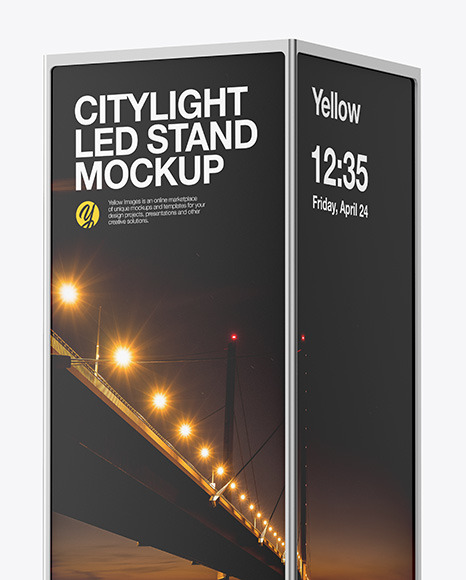 LED Citylight Metallic Stand Mockup