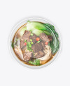 Plastic Bowl With Spicy Soup Mockup