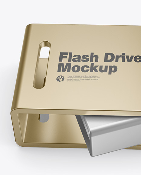 Metallic USB Type C Flash Drive Mockup