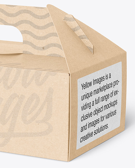 Kraft Paper Box w/ Handle Mockup