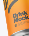 Metallic Can W/ Matte Finish Mockup