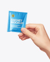 Metallic Sachet in a Hand Mockup