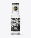 Clear Glass Bottle with Water Drops Condensation Mockup