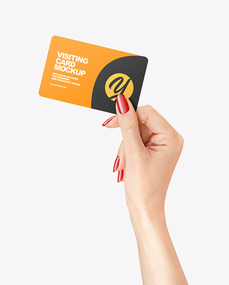 Business Card in a Hand Mockup