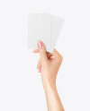 Two Business Cards in a Hand Mockup