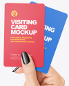 Two Business Cards in a Hand Mockup