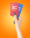 Two Business Cards in a Hand Mockup