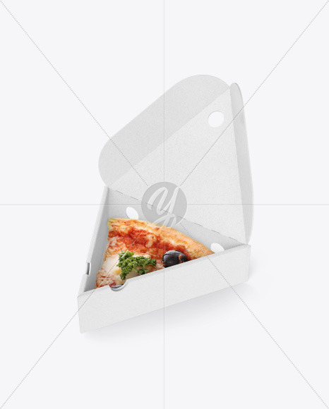 Kraft Triangular Box with Pizza Mockup