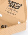 Kraft Triangular Box with Pizza Mockup