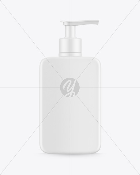 Plastic Cosmetic Bottle With Pump Mockup