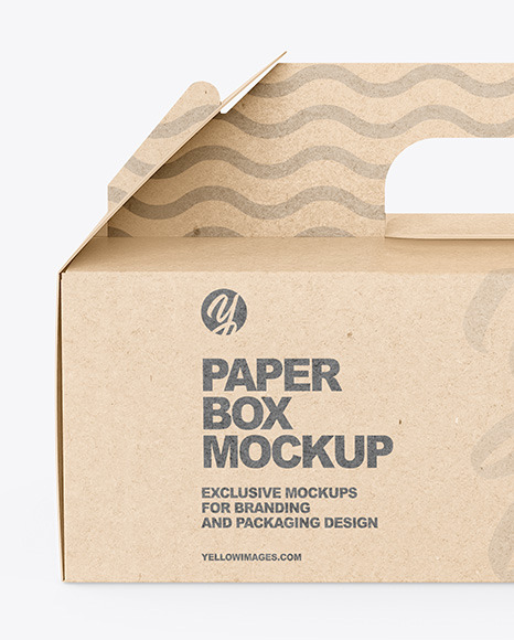 Kraft Paper Box w/ Handle Mockup