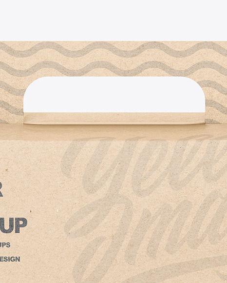 Kraft Paper Box w/ Handle Mockup