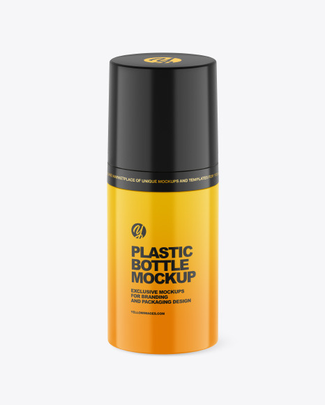 Glossy Plastic Bottle w/ Pump Mockup