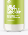 Clear Glass Bottle with Milk Mockup