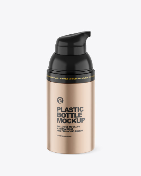 Metallic Plastic Bottle w/ Pump Mockup